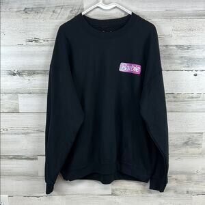 Barbie Dream Car Women’s Sweatshirt Black Pink Graphics Size XL
